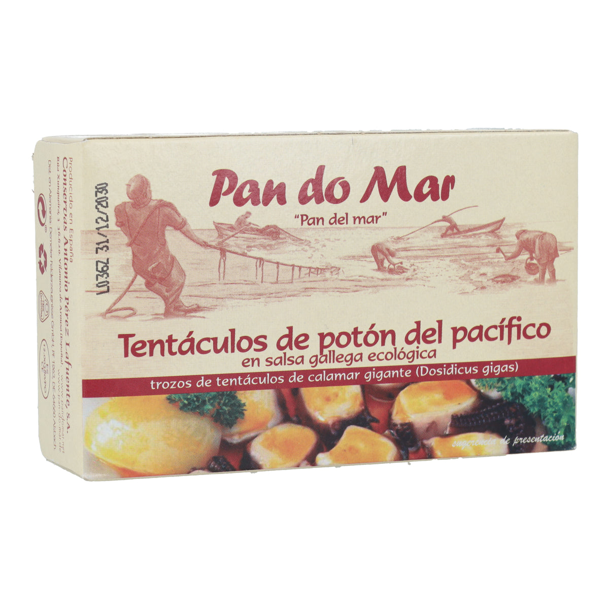 Tentáculos de potón del pacífico en salsa gallega ecológica en Lata Pan do Mar 120g