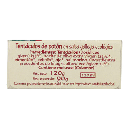 Tentáculos de potón del pacífico en salsa gallega ecológica en Lata Pan do Mar 120g