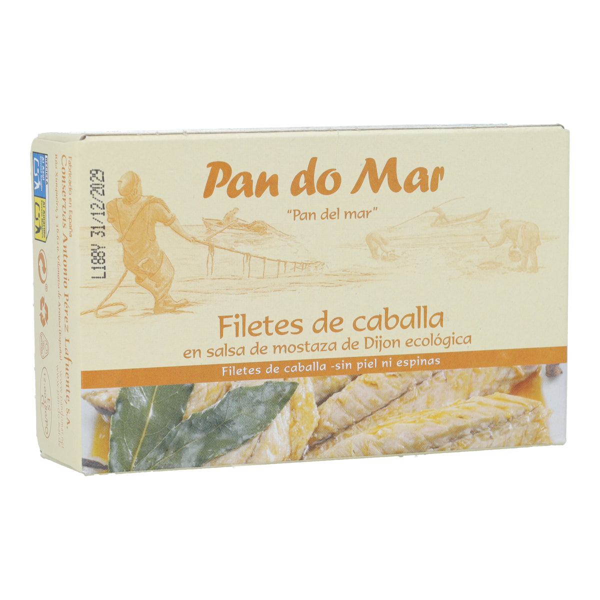 Filetes caballa en salsa mostaza de Dijón ecológica en Lata Pan do Mar  120g