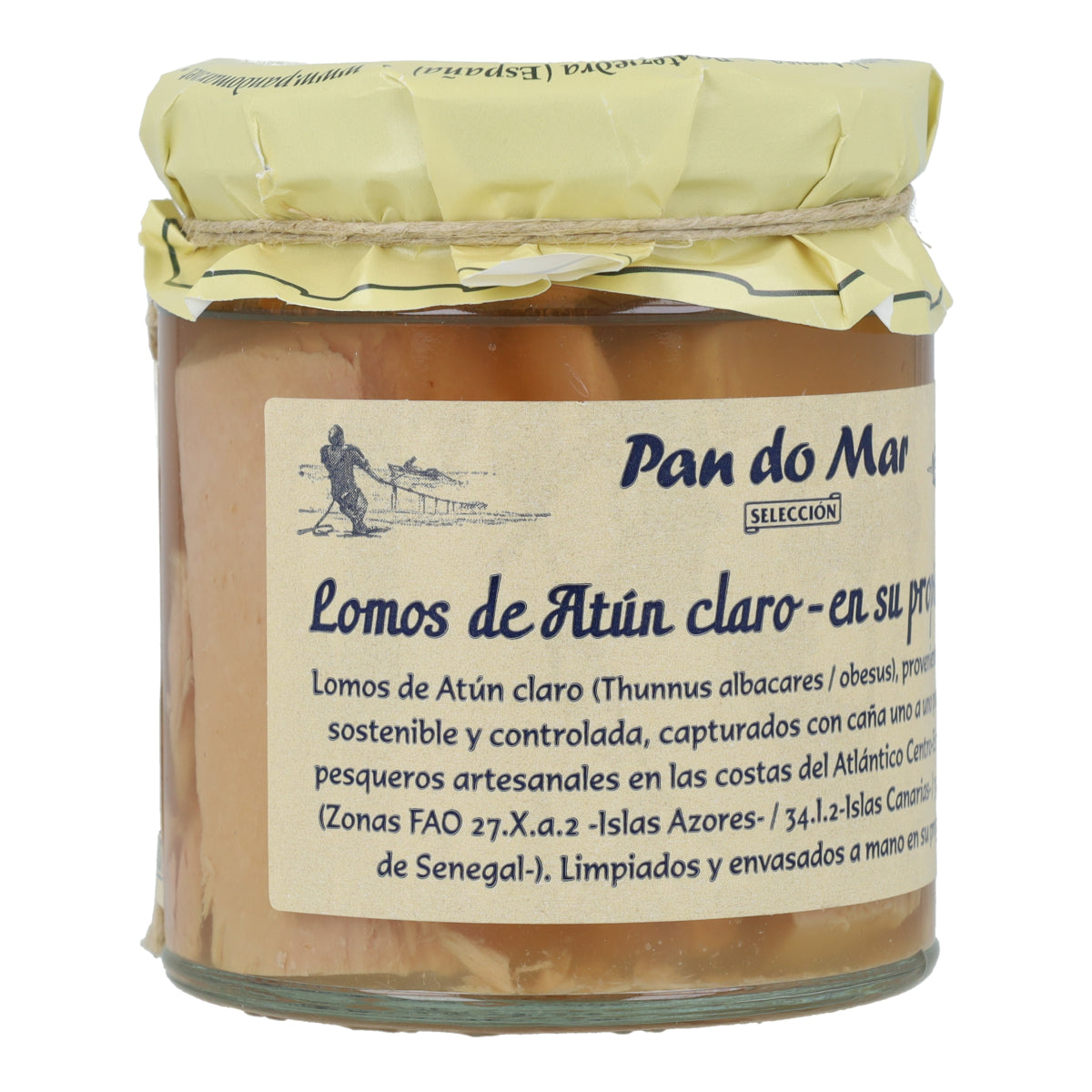 Lomos de Atún Claro en su propio jugo en Vidrio Pan do Mar 220g
