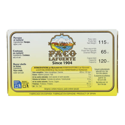Navajas al Natural Paco Lafuente 115 g (5/6 pza)