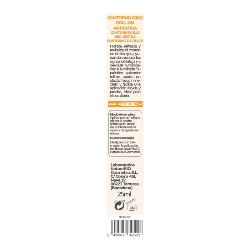 Contorno ojos antifatiga vital c prebióticos & ácido hialurónico 25 ml