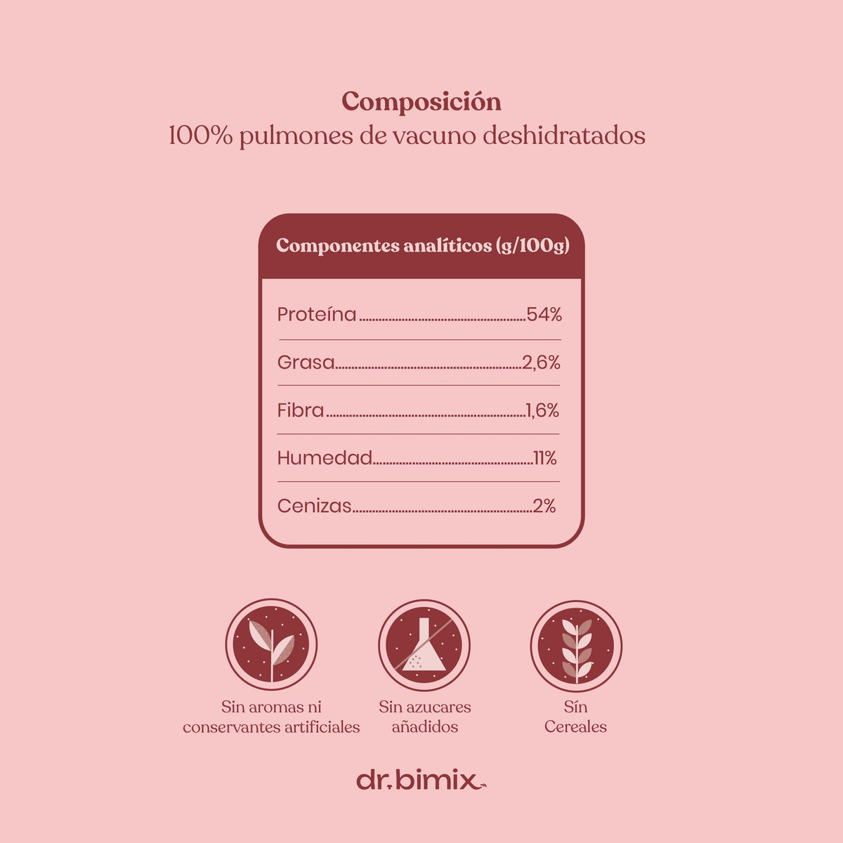 Snack Pulmones de Ternera para Perros Snack Natural 150 g dr.bimix