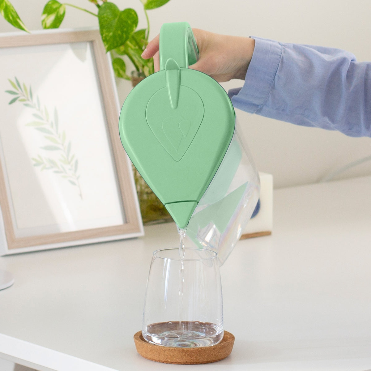 Jarra Verde Alkanatur Drops con 1 filtro Zeolita Clinoptilolita
