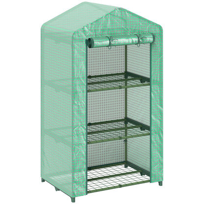 Invernadero De Jardín Outsunny Metal, Pe Verde 69x49x125 Cm_0