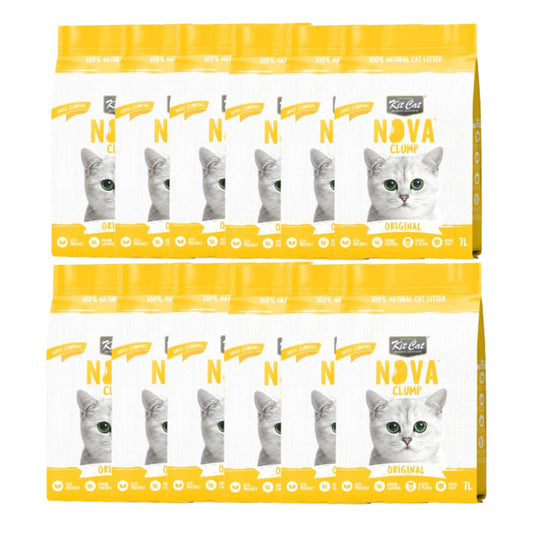 Pack 12 Kit Cat Arena Eco Nova Clump - Original 7 L Arena para gatos - Sin Aroma Añadido