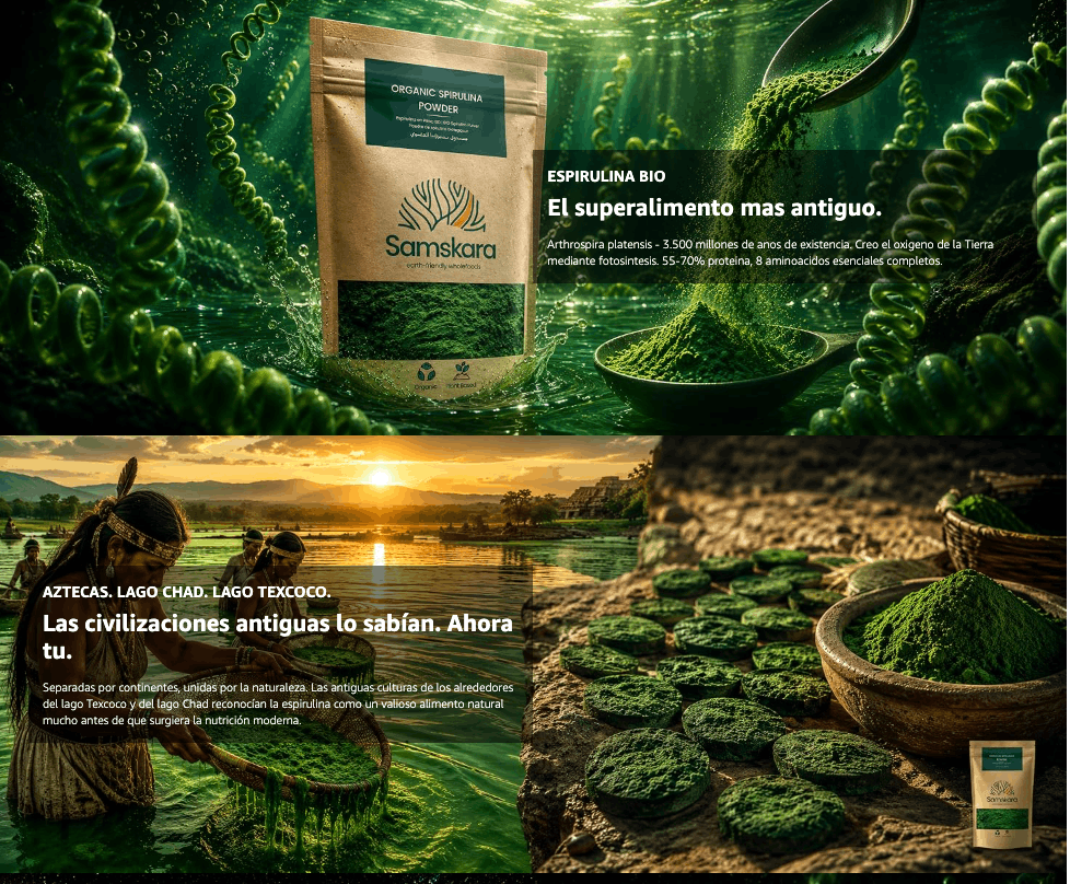 Espirulina En Polvo Bio - 4kg (1kg Envase Retail + 3kg Bolsa Granel De Recarga) | Superalimento Ecológico Vegano_2