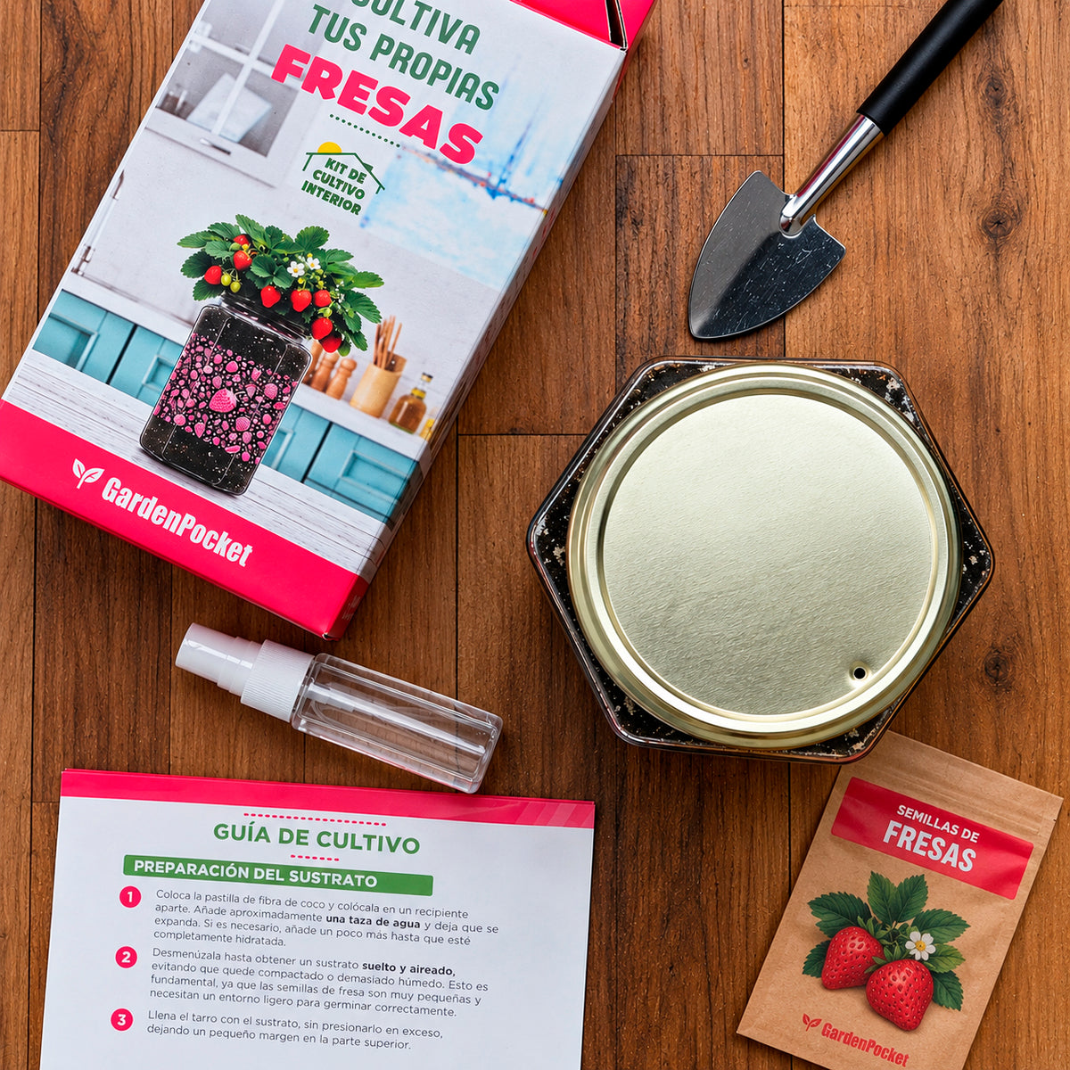 Kit cultivo interior fresas Garden Pocket