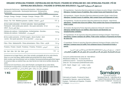 Espirulina En Polvo Bio - 1kg | Superalimento Ecológico Vegano Para Batidos, Smoothies Y Zumos, Sin Azúcares Añadidos_1