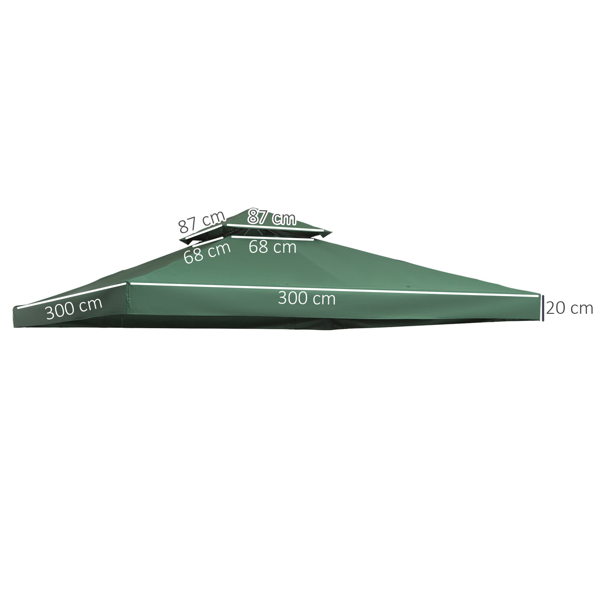 Techo Reemplazo Para Carpa Outsunny Verde 300x300 Cm_2
