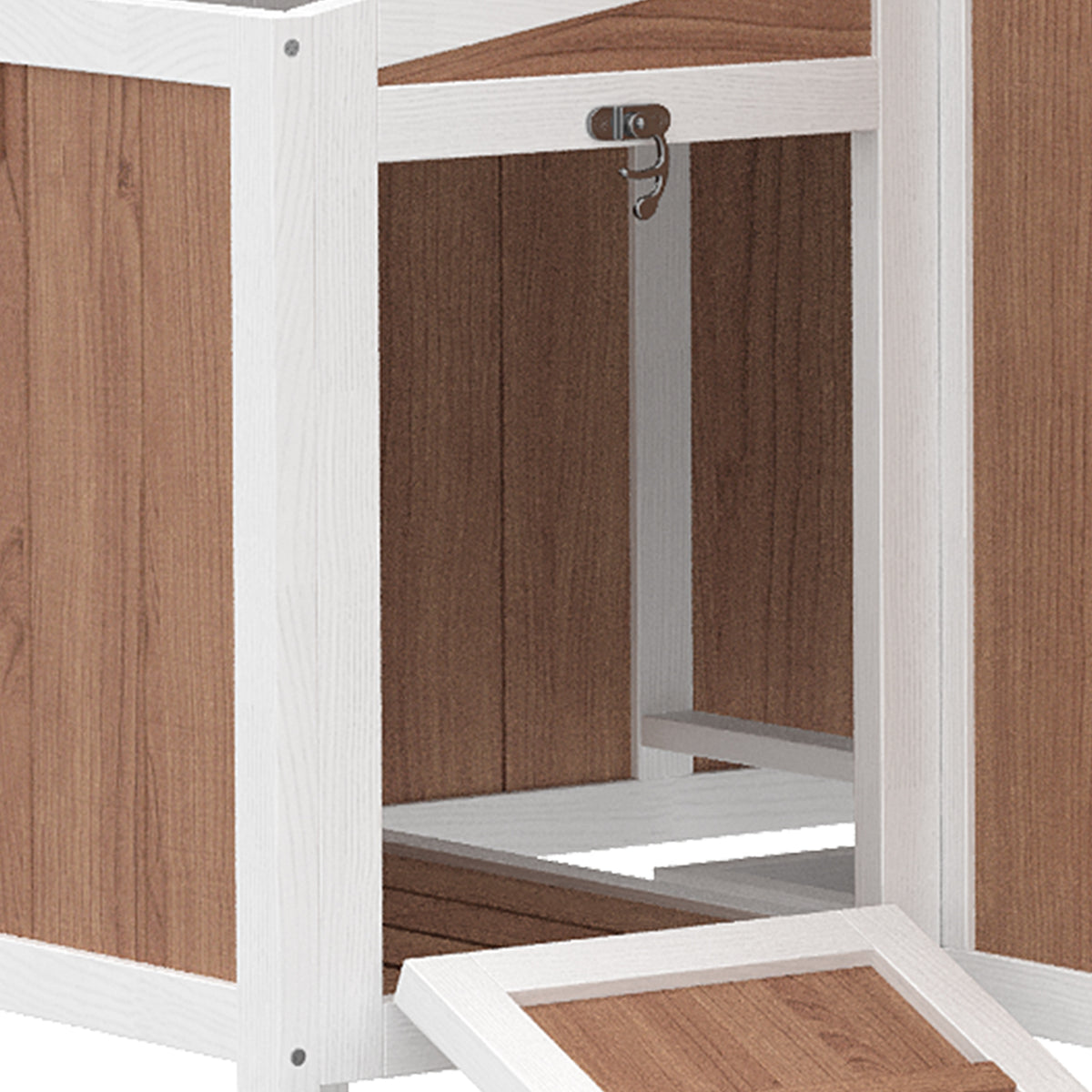 Gallinero Pawhut Madera De Pino, Pet Marrón 145x90x92 Cm_4