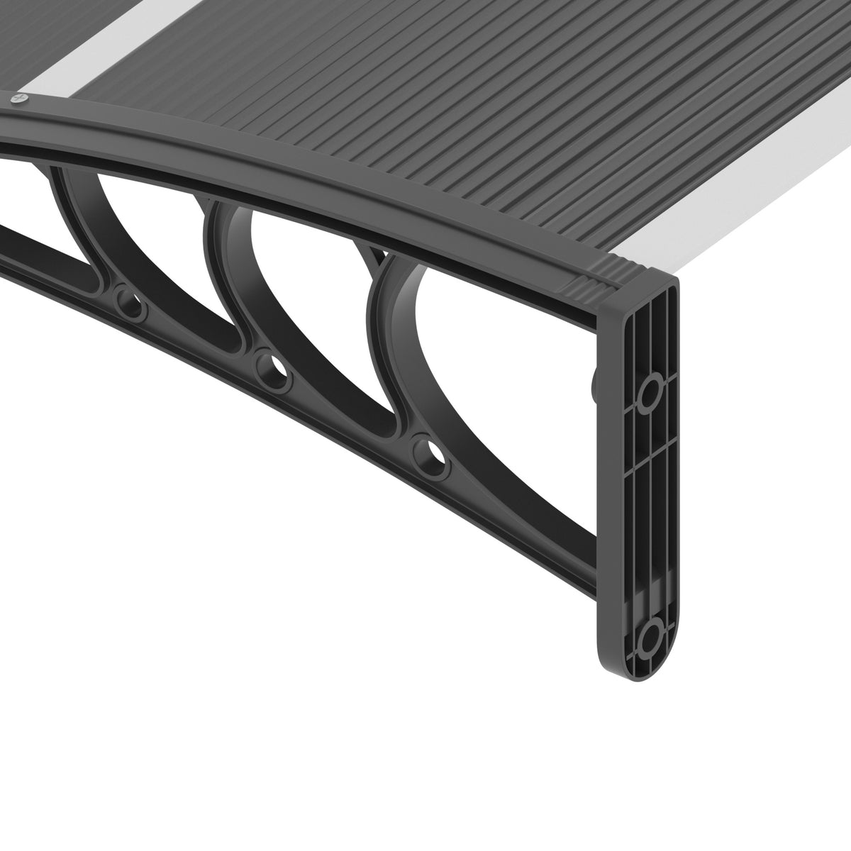 Marquesina Exterior Outsunny Policarbonato Negro 196x75x23 Cm_5