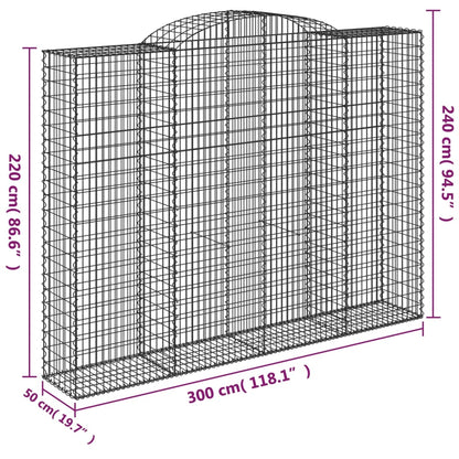 Cestas De Gaviones 7 Uds Forma De Arco Hierro 300x50x220/240 Cm_5