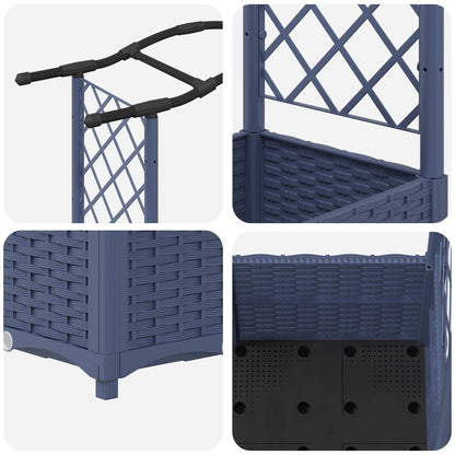 Cama Elevada Con Trellis Y Techo Gris 125 X 40 X 138 Cm Pp_5