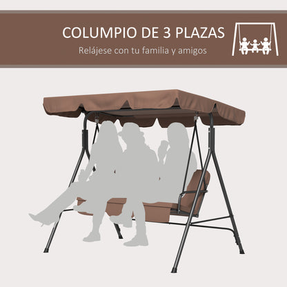 Columpio De Jardín Outsunny Poliéster Marrón 172x110x153 Cm_5