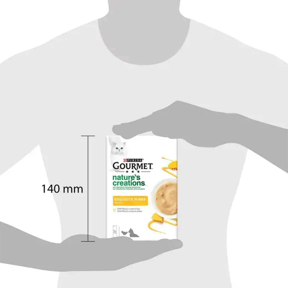 Pack 11 x GOURMET Nature's Creations Exquisito Puré Snack Liquido con Pollo y Calabaza 5x10g