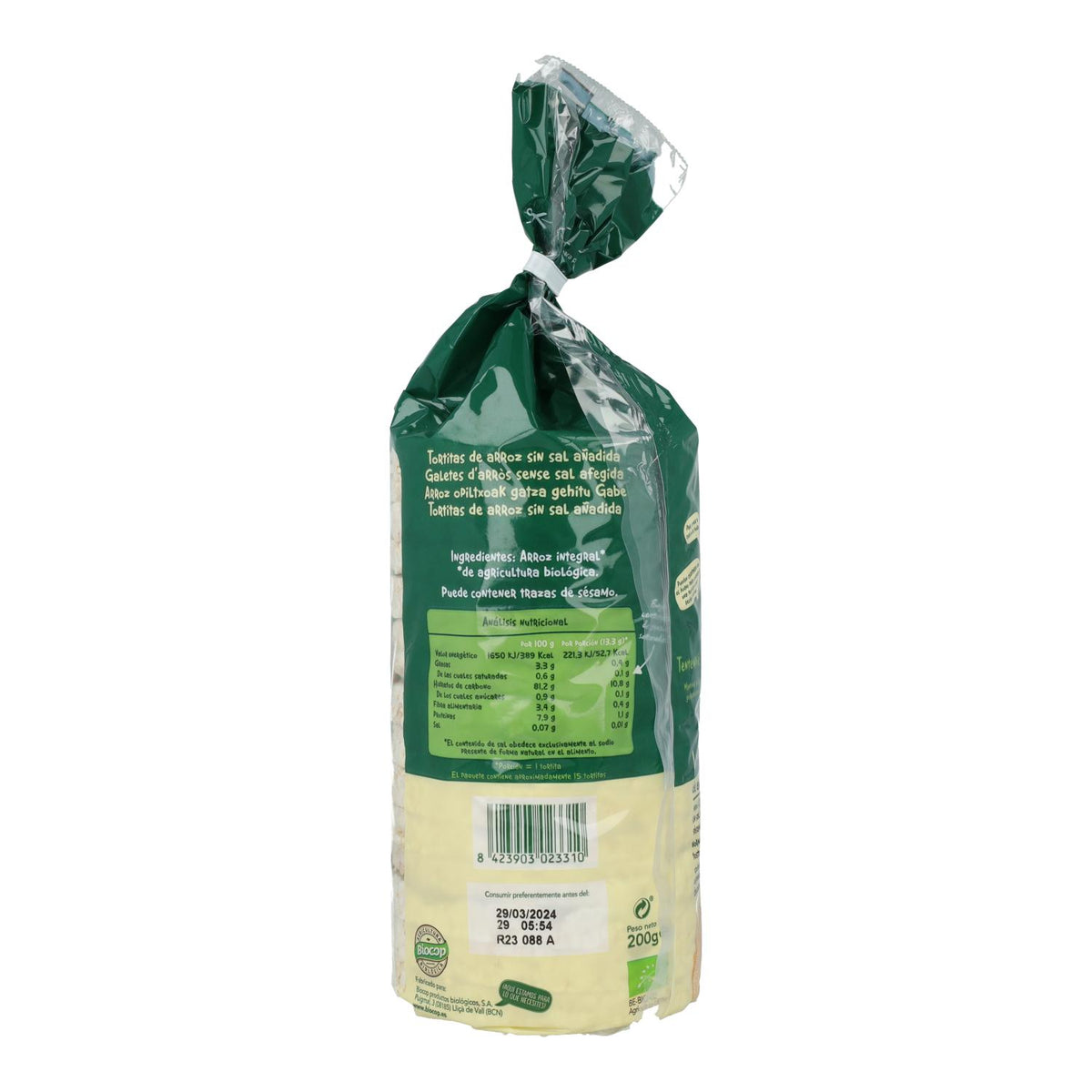 Tortitas de Arroz sin sal Biocop 200 g