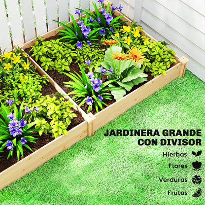 Jardinera Outsunny Madera De Abeto Madera Natural 235x121x26 Cm_3