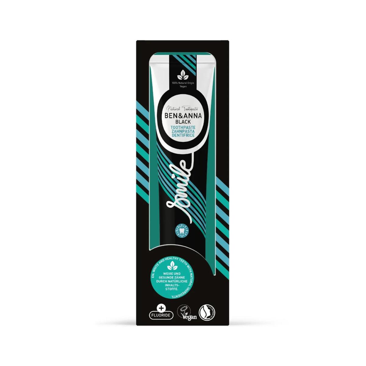 Dentífrico Black con flúor Ben & Anna tubo 75 ml
