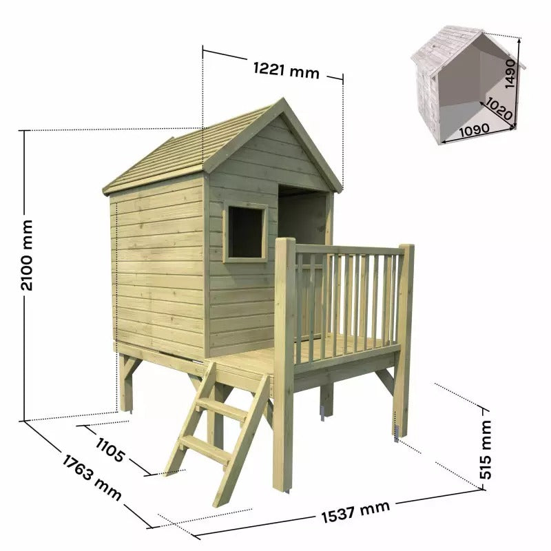 Casita infantil de Madera 100% Tratada elevada Winny Soulet