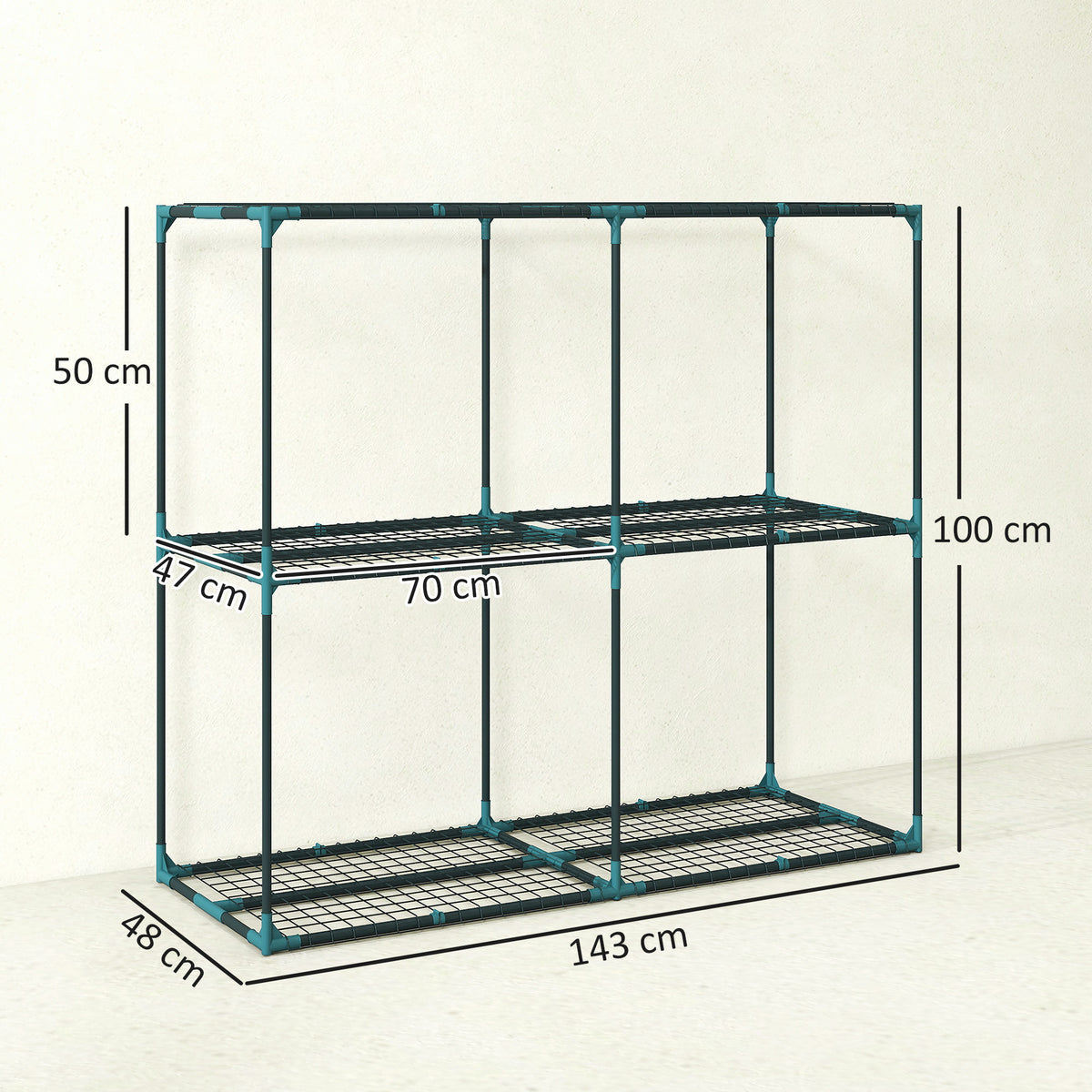 Soporte Para Plantas Outsunny Acero, Plástico Verde Oscuro 143x48x100 Cm_2