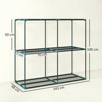 Soporte Para Plantas Outsunny Acero, Plástico Verde Oscuro 143x48x100 Cm_2