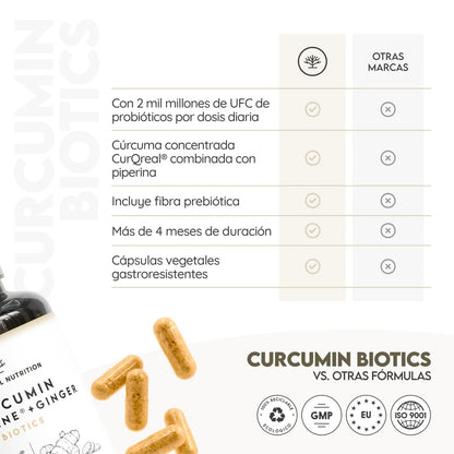 Curcumin Biotics + Piperina 130 días Antiinflamatorio N2 Natural Nutrition 130 cápsulas