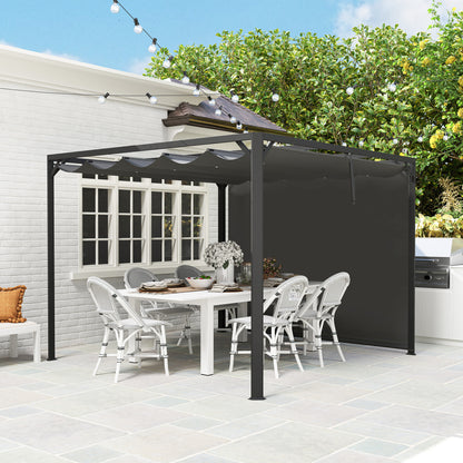 Pérgola Outsunny Aluminio, Tela De Poliéster Gris Oscuro 300x300x227 Cm_3