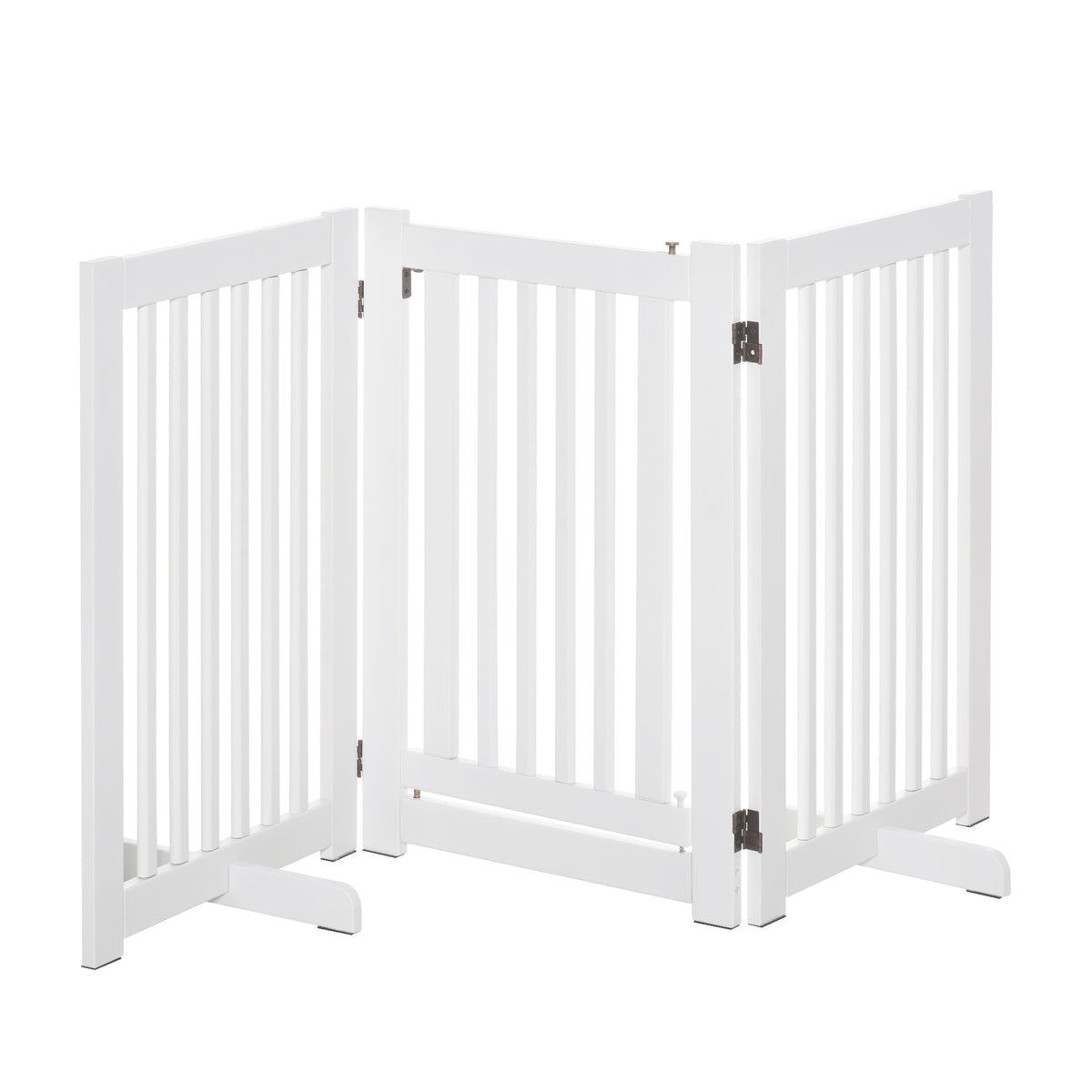 Pawhut Barrera Para Perros Plegable De Madera Con 1 Puerta 155x35,5x76 Cm Blanco_0