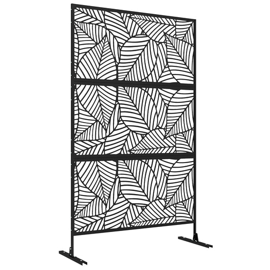 Biombo Para Exterior Outsunny Acero Negro 122x45x198 Cm_0
