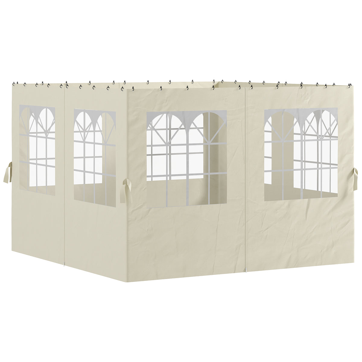 Laterales Para Carpa Outsunny Poliéster Crema 302x205 Cm_0