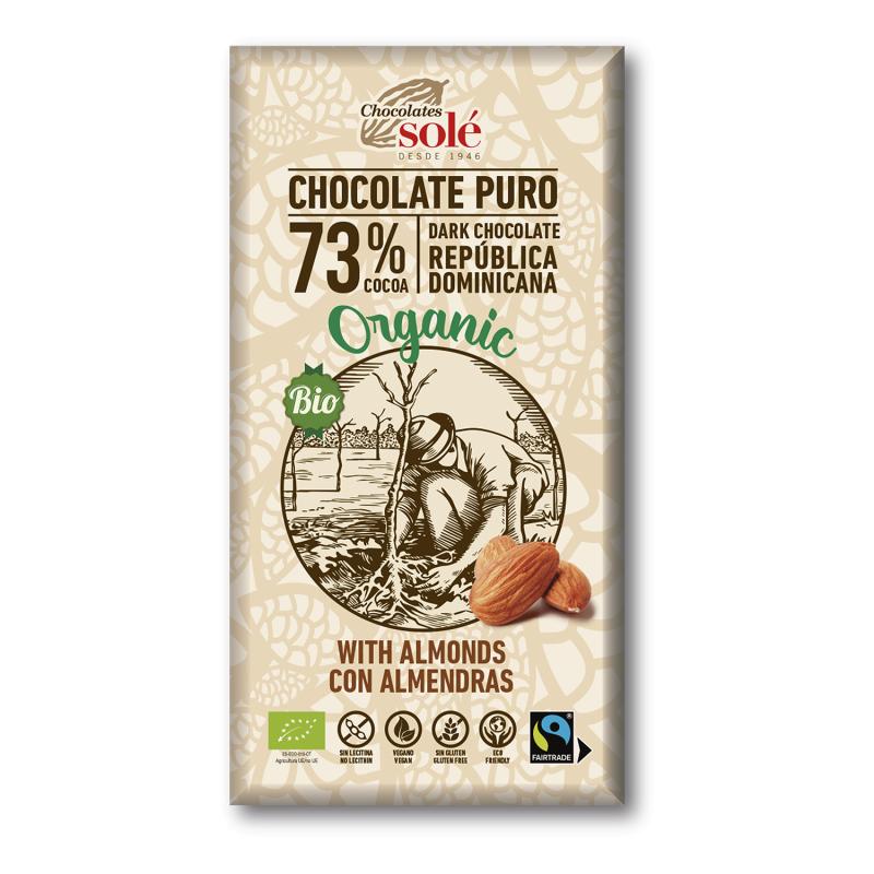 Chocolate Negro 73% con Almendra Solé 150g