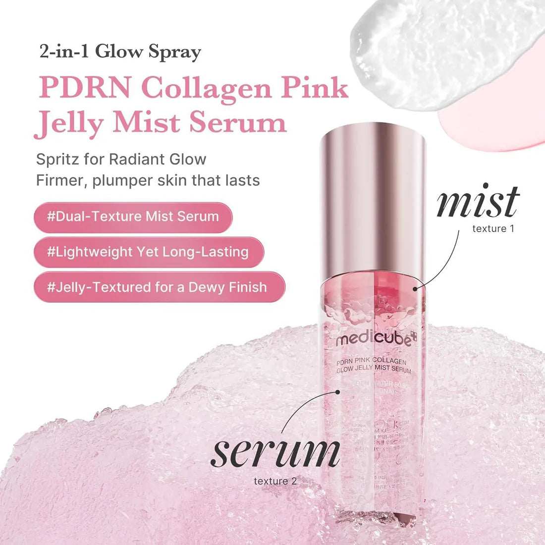 PDRN Pink Collagen Glow Jelly Mist Serum Medicube 60 ml