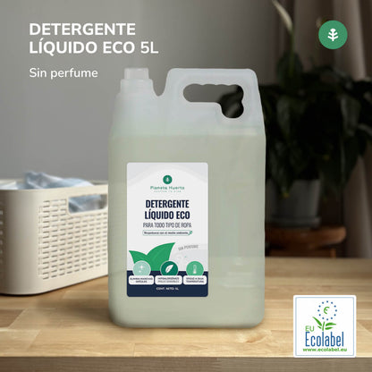Detergente Líquido Ropa ECO Sín Perfume Planeta Huerto 5 Litros