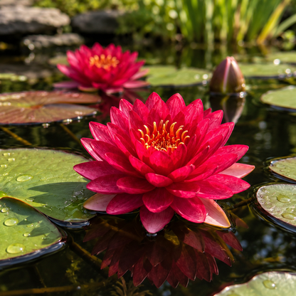 Nymphaea Petroula Nenúfar Estanque - Floración - Resistente - Con Cesta_1