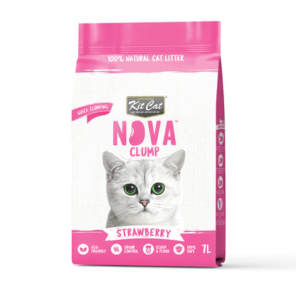 Pack 12 Kit Cat Arena Eco Nova Clump - Strawberry 7 L Arena para gatos - Dulce y Frutal Suave