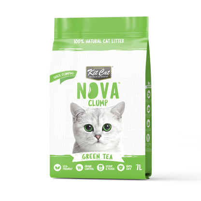 Pack 12 Kit Cat Arena Eco Nova Clump - Green Tea 7 L Arena para gatos - Fresco y Herbal