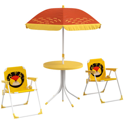Muebles De Jardín Outsunny Acero, Poliéster Amarillo 100x100x122 Cm_0