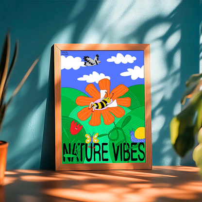 Lámina Decorativa A4 – Ilustración de Juani Bengali - Nature Vibes_2