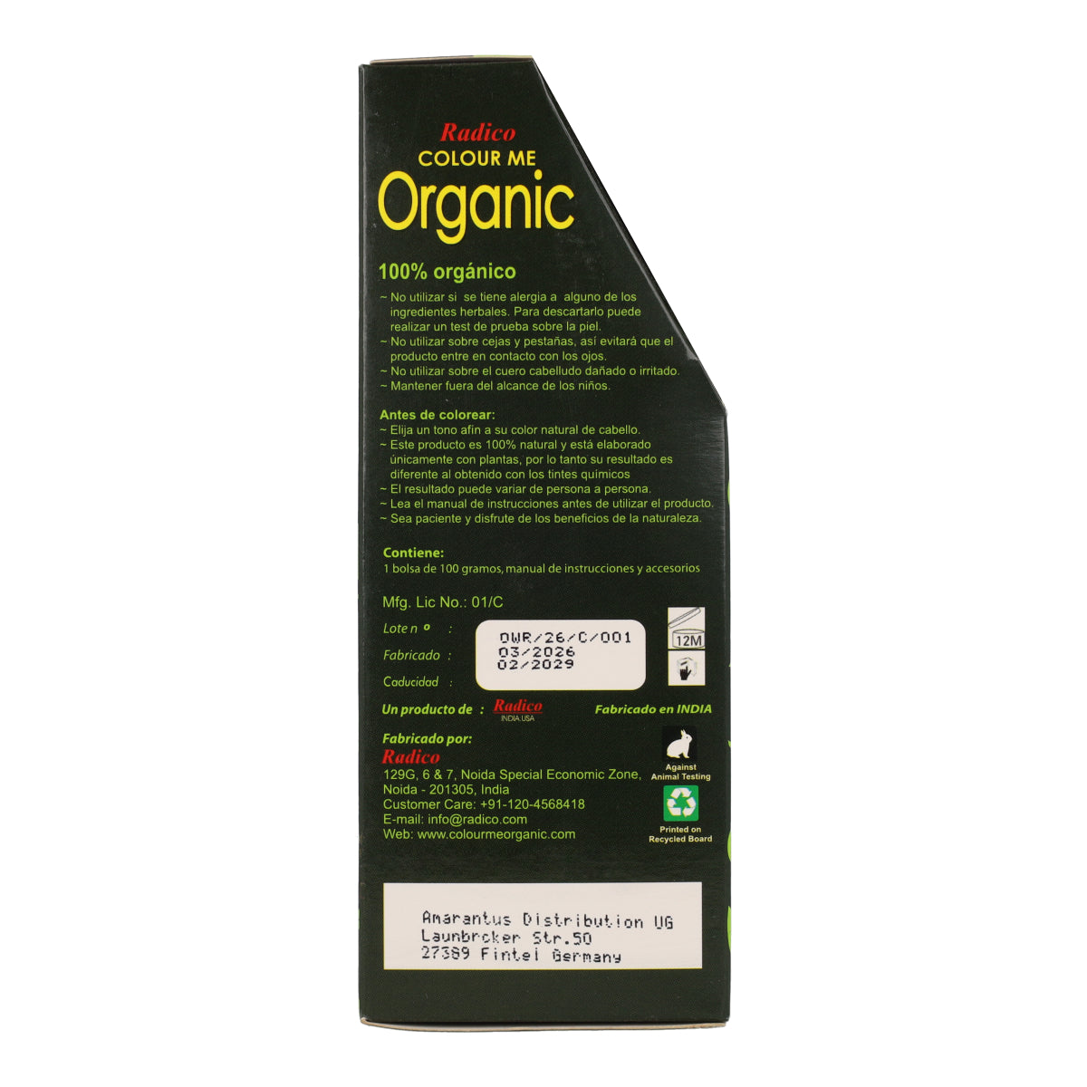 Tinte vegetal rojo vino Radico 100 g