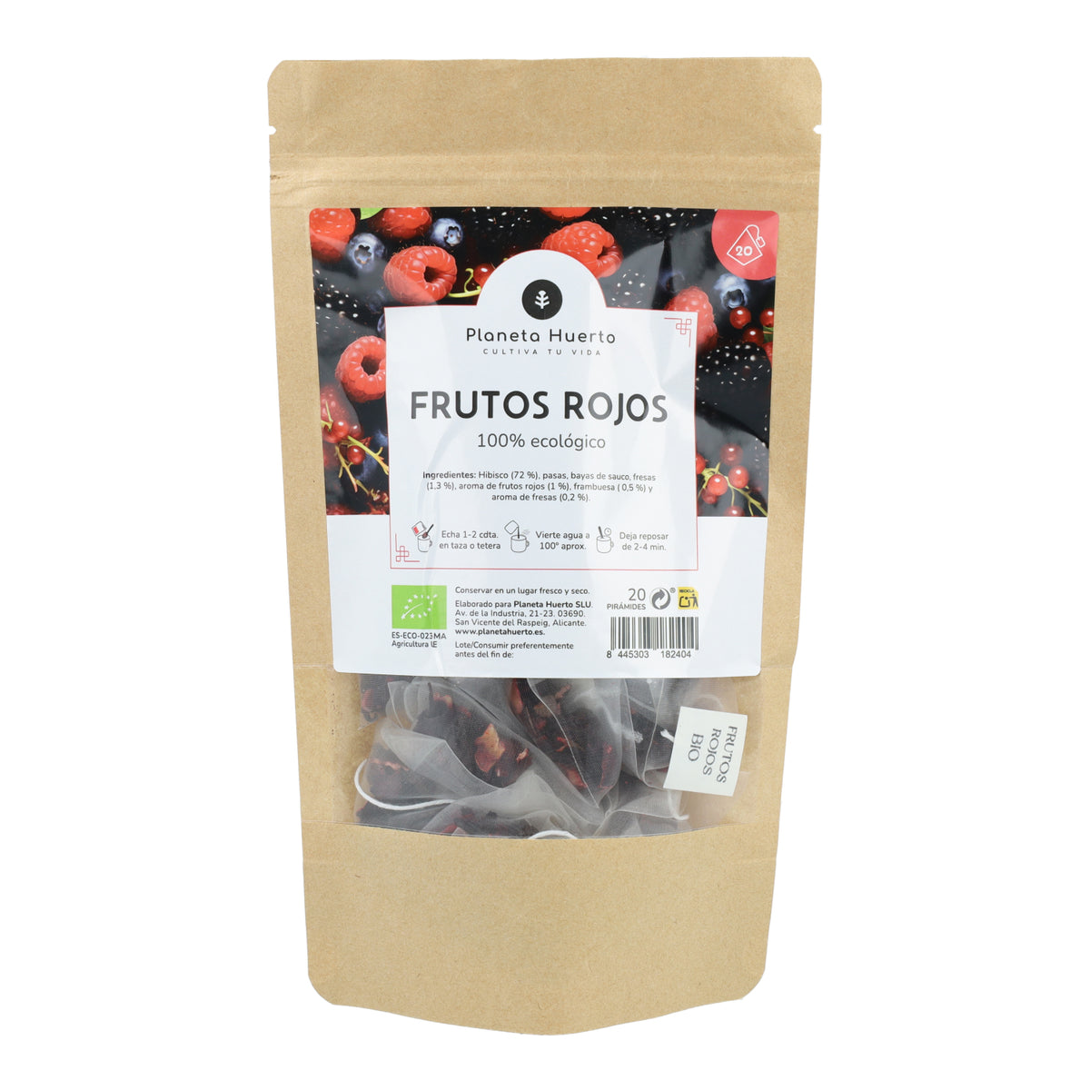 Infusión de Frutos Rojos ECO Planeta Huerto 20 pirámides