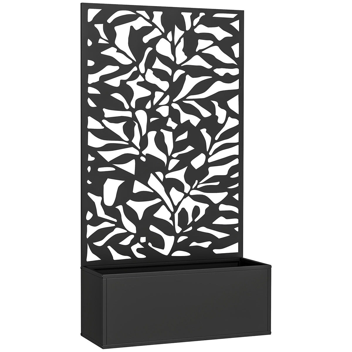 Jardinera Exterior Outsunny Metal Negro 61x23x113 Cm_0