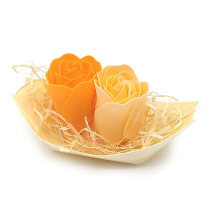 25 Barcas Con Flores Para Regalo Invitados (naranja) - Rosas De Jabón Para Baño Aromático. Detalle Original Para Eventos_5