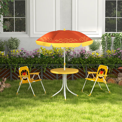 Muebles De Jardín Outsunny Acero, Poliéster Amarillo 100x100x122 Cm_1