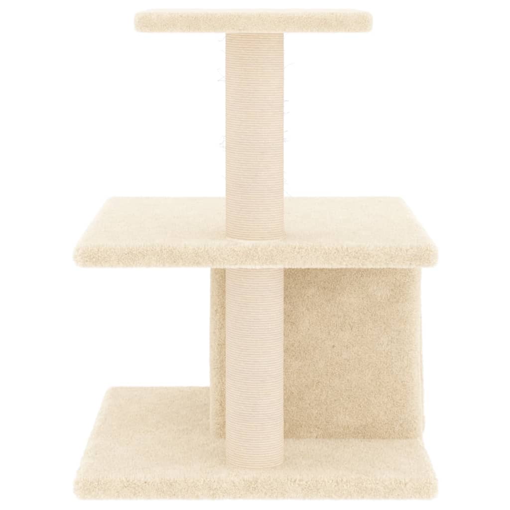 Rascador Para Gatos Con Postes De Sisal Color Crema 48 Cm_3