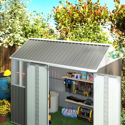 Paneles Acero Galvanizado Outsunny Acero Galvanizado Gris Claro 129x45 Cm 84h-021v00lg_1