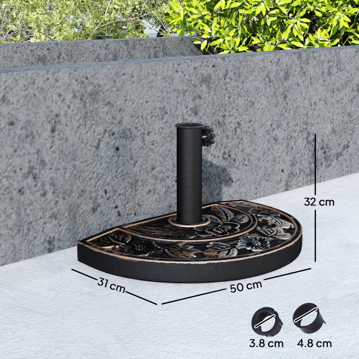 Base De Sombrilla Outsunny Resina Bronce 50x31x32 Cm_2