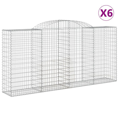 Cestas Gaviones 6 Uds Forma De Arco Hierro 300x50x140/160 Cm_0