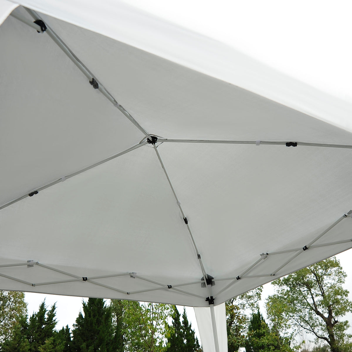 Carpa Plegable Outsunny Blanco 240x240x250cm Tela Oxford Acero_4