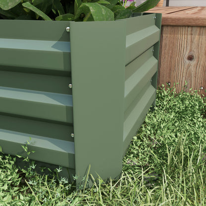 Jardineras Exterior Grandes Outsunny Acero Galvanizado Verde 100x50x30 Cm_3